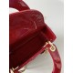 Dior Mini Lady Dior Bag in Patent Cannage Calfskin - Cherry Red