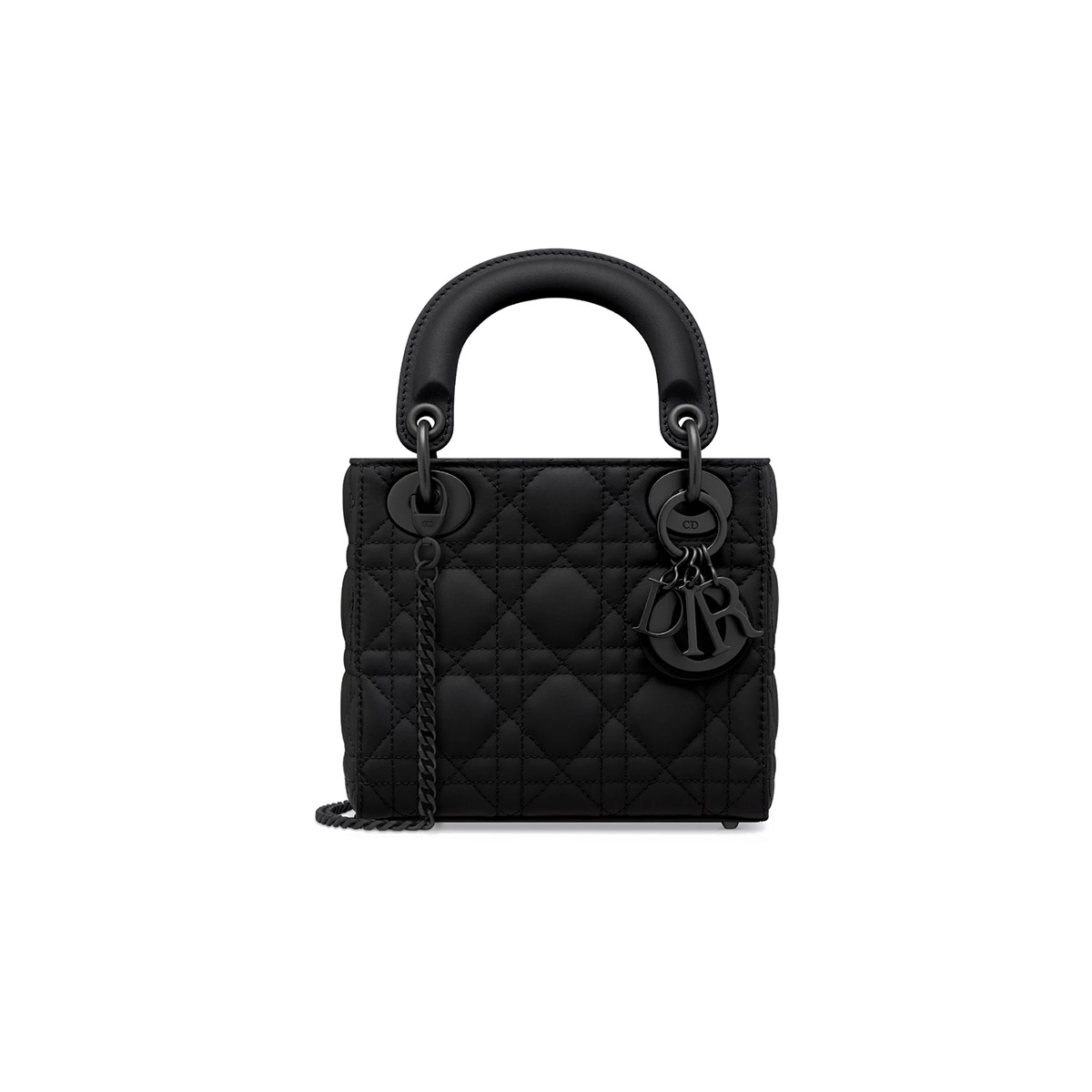 Dior Mini Lady Dior Bag in Cannage Calfskin - Ultramatte Black