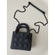 Dior Mini Lady Dior Bag in Cannage Calfskin - Ultramatte Black