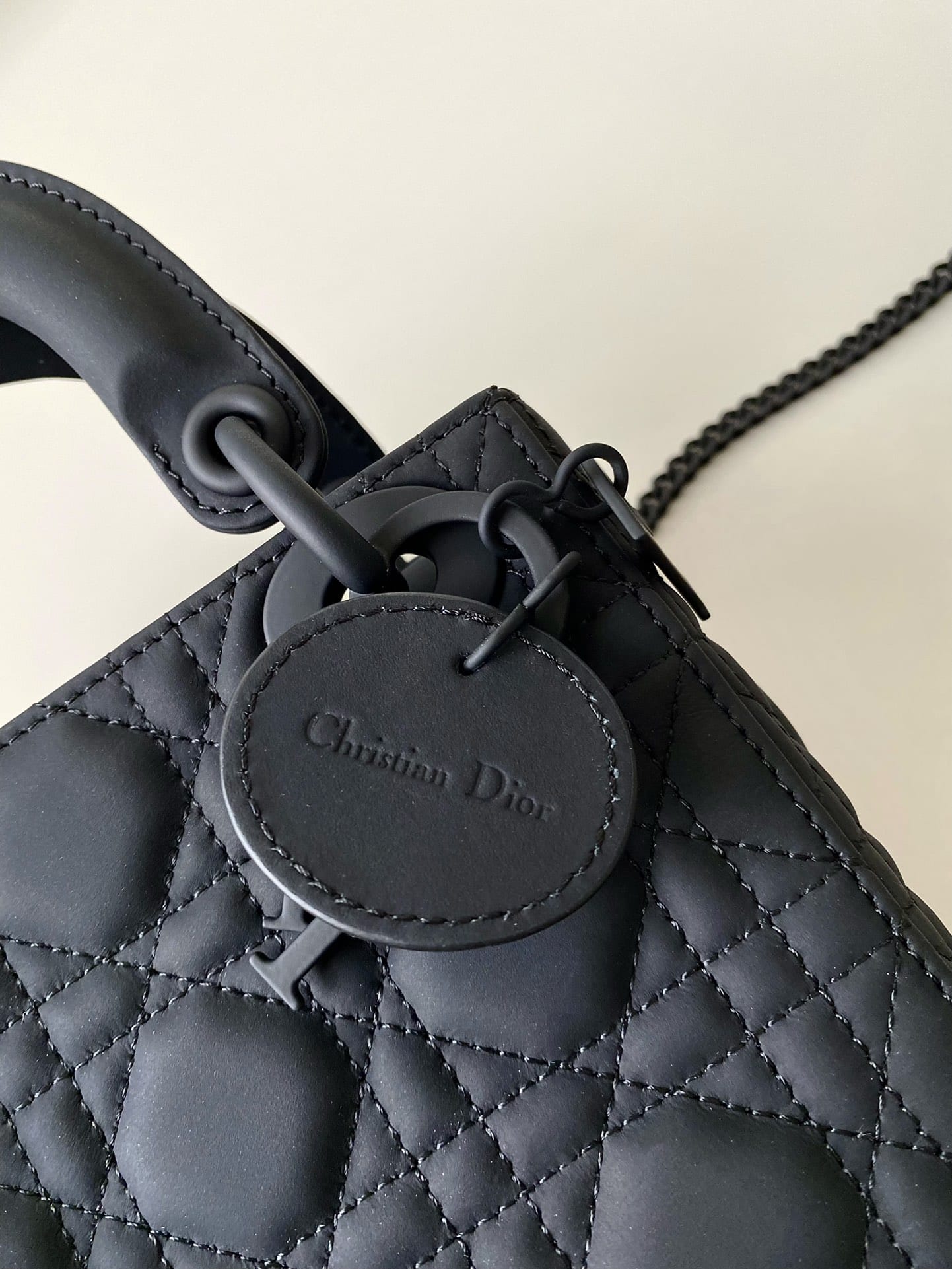 Dior Mini Lady Dior Bag in Cannage Calfskin - Ultramatte Black