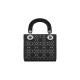 Dior Mini Lady Dior Bag in Strass Cannage Satin - Black