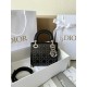 Dior Mini Lady Dior Bag in Strass Cannage Satin - Black