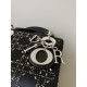 Dior Mini Lady Dior Bag in Strass Cannage Satin - Black