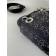 Dior Mini Lady Dior Bag in Strass Cannage Satin - Black