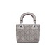 Dior Mini Lady Dior Bag in Strass Cannage Satin - Gray