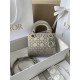 Dior Mini Lady Dior Bag in Strass Cannage Satin - Gray