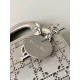 Dior Mini Lady Dior Bag in Strass Cannage Satin - Gray