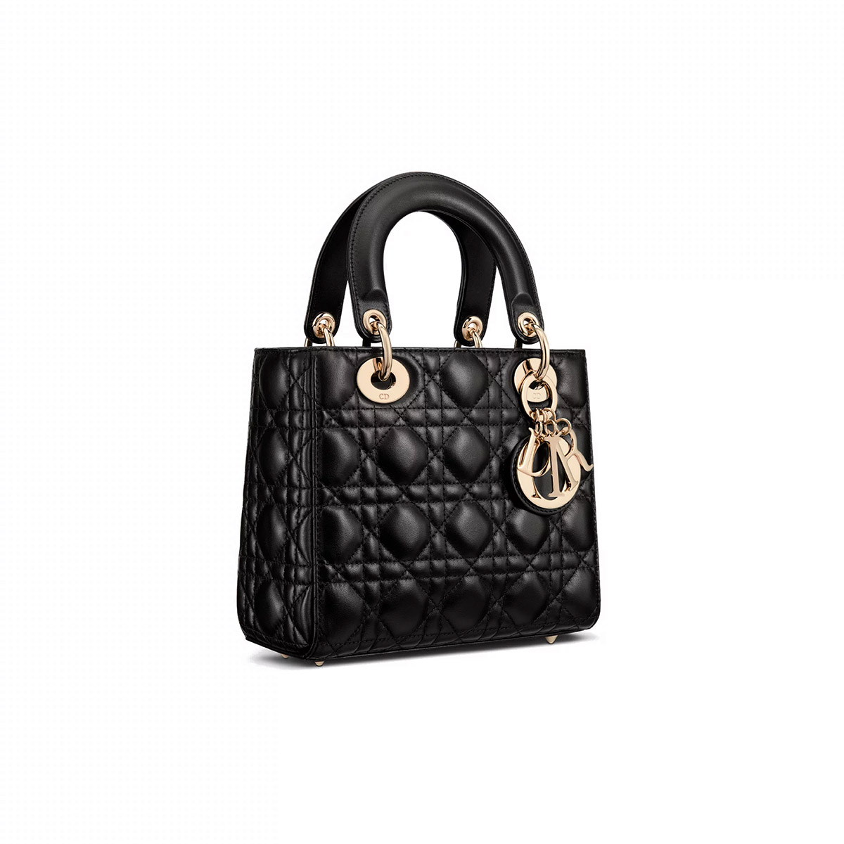 Dior Small Lady Dior Bag in Cannage Lambskin - Black