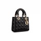 Dior Small Lady Dior Bag in Cannage Lambskin - Black