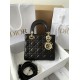 Dior Small Lady Dior Bag in Cannage Lambskin - Black