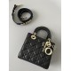 Dior Small Lady Dior Bag in Cannage Lambskin - Black