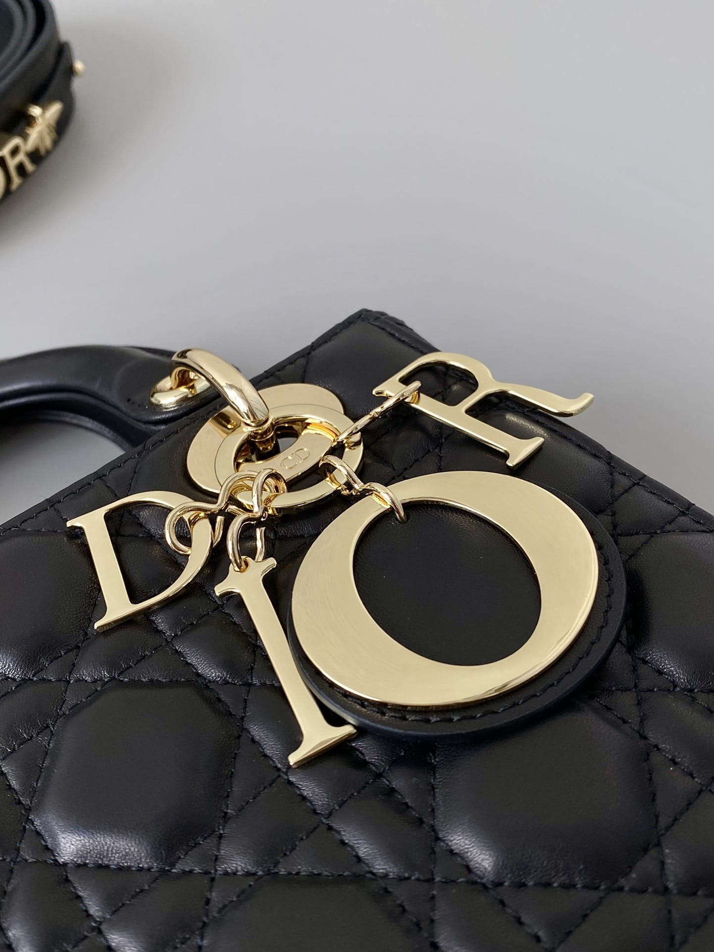 Dior Small Lady Dior Bag in Cannage Lambskin - Black