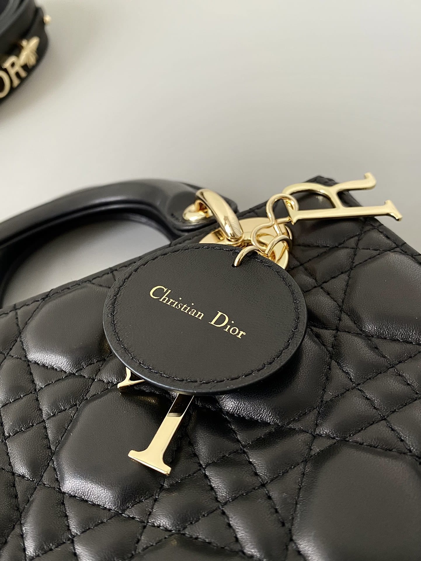 Dior Small Lady Dior Bag in Cannage Lambskin - Black