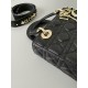 Dior Small Lady Dior Bag in Cannage Lambskin - Black