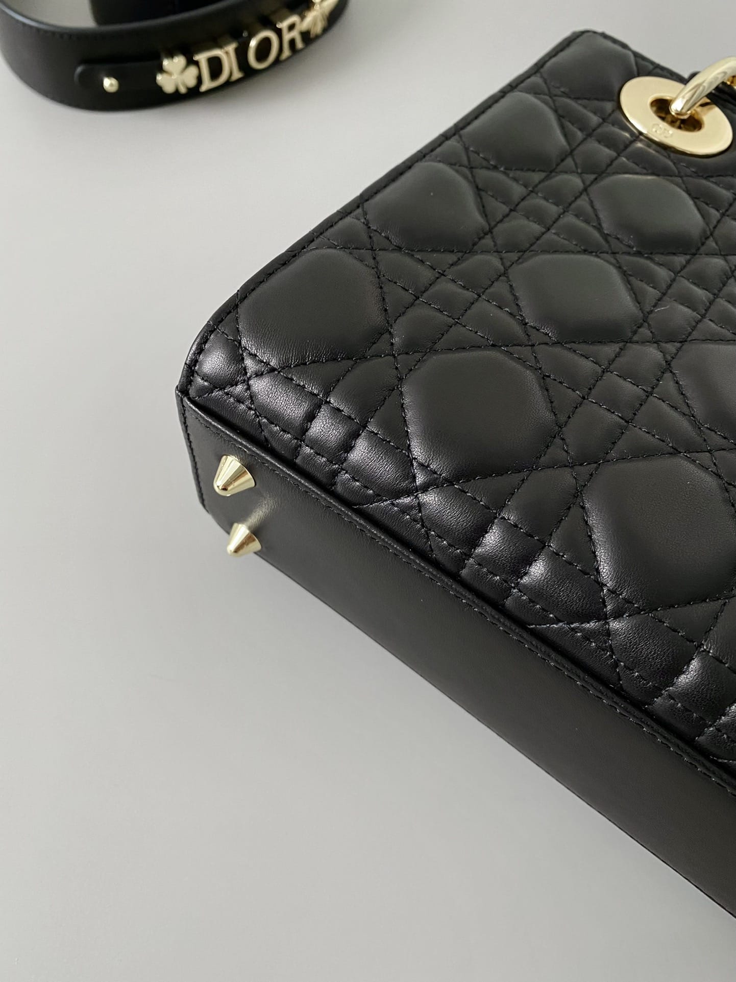 Dior Small Lady Dior Bag in Cannage Lambskin - Black