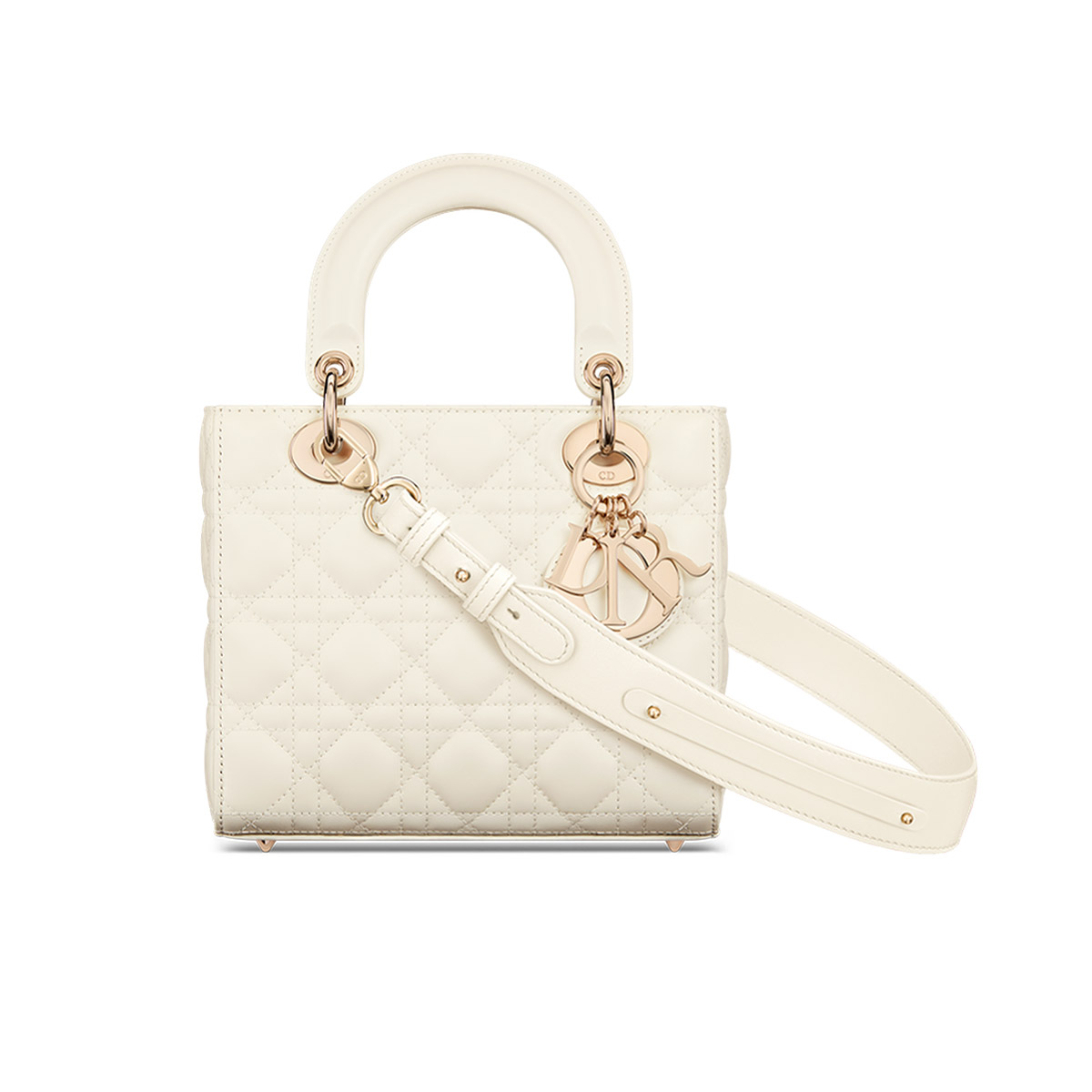 Dior Small Lady Dior Bag in Cannage Lambskin - Latte