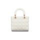 Dior Small Lady Dior Bag in Cannage Lambskin - Latte