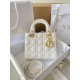 Dior Small Lady Dior Bag in Cannage Lambskin - Latte