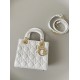 Dior Small Lady Dior Bag in Cannage Lambskin - Latte