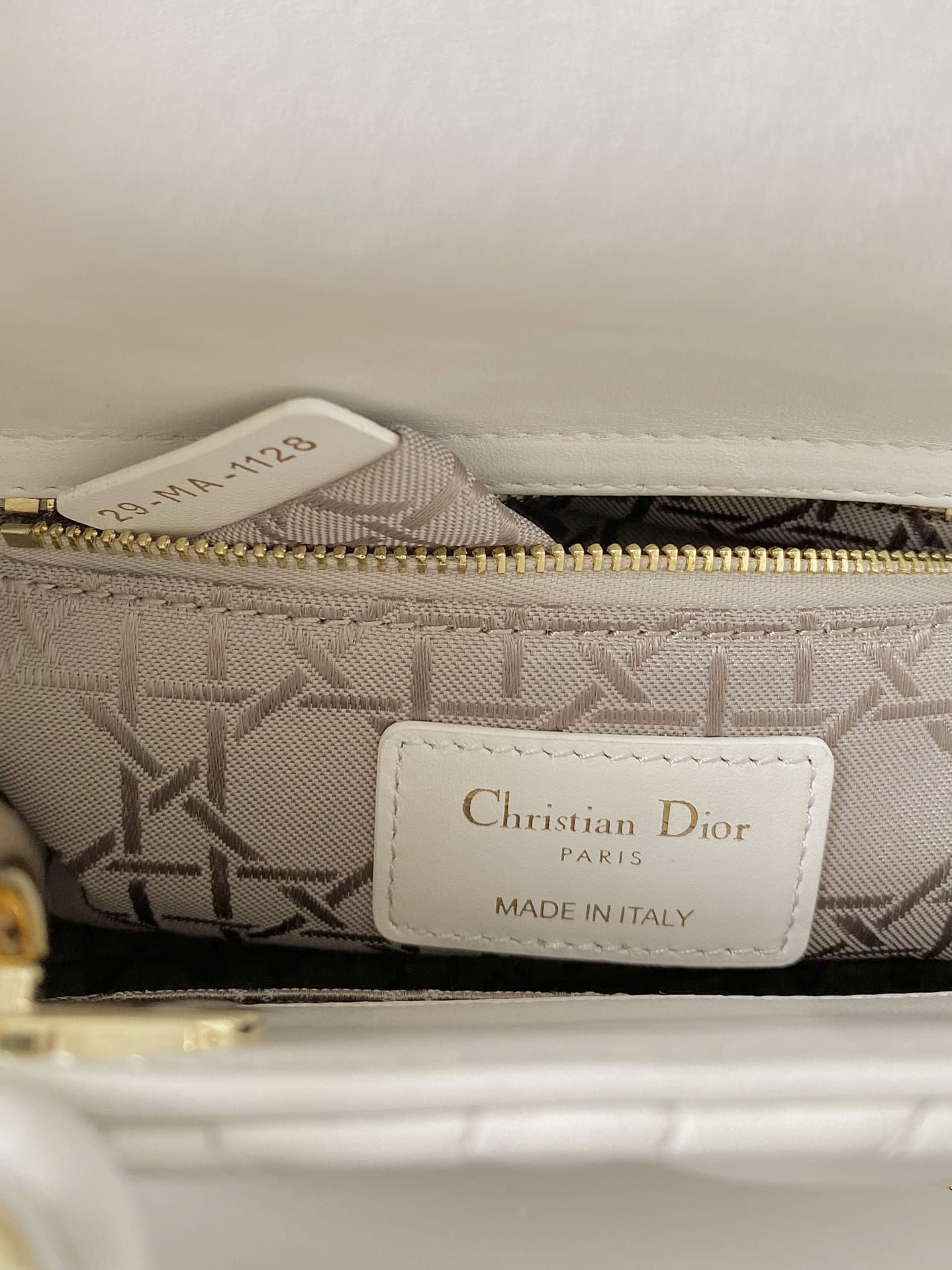 Dior Small Lady Dior Bag in Cannage Lambskin - Latte