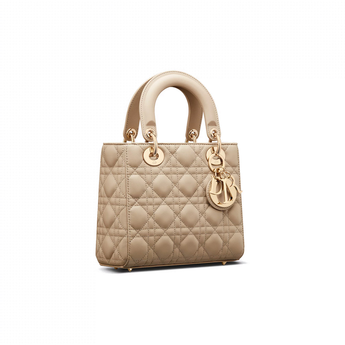 Dior Small Lady Dior Bag in Cannage Lambskin - Sand Colored