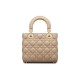 Dior Small Lady Dior Bag in Cannage Lambskin - Sand Colored