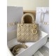 Dior Small Lady Dior Bag in Cannage Lambskin - Sand Colored