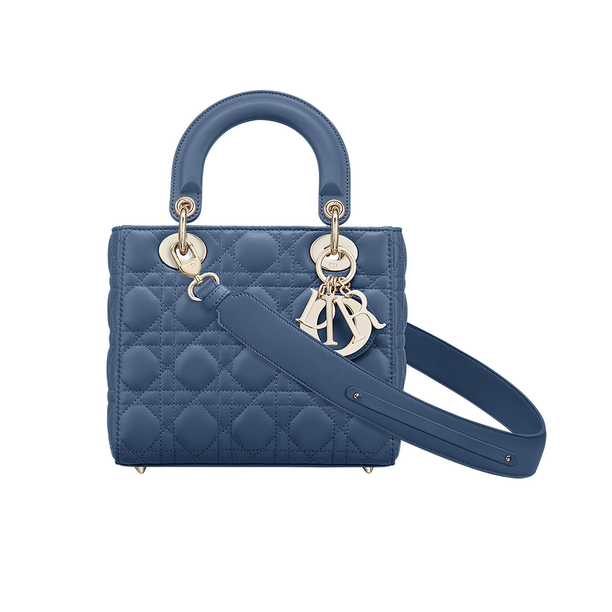 Dior Small Lady Dior Bag in Cannage Lambskin - Denim Blue