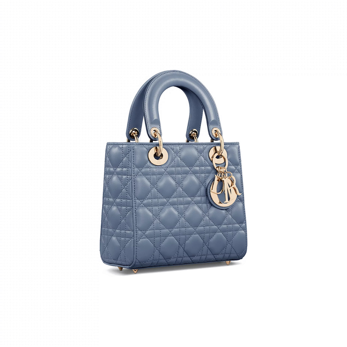 Dior Small Lady Dior Bag in Cannage Lambskin - Denim Blue