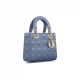 Dior Small Lady Dior Bag in Cannage Lambskin - Denim Blue