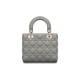 Dior Small Lady Dior Bag in Cannage Lambskin - Stone Gray