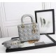 Dior Small Lady Dior Bag in Cannage Lambskin - Stone Gray