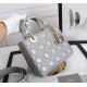 Dior Small Lady Dior Bag in Cannage Lambskin - Stone Gray