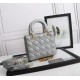 Dior Small Lady Dior Bag in Cannage Lambskin - Stone Gray