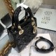 Dior Small Lady Dior Bag in Patent Cannage Calfskin - Black 