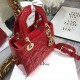 Dior Small Lady Dior Bag in Patent Cannage Calfskin - GW-Cherry Red