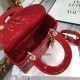 Dior Small Lady Dior Bag in Patent Cannage Calfskin - GW-Cherry Red