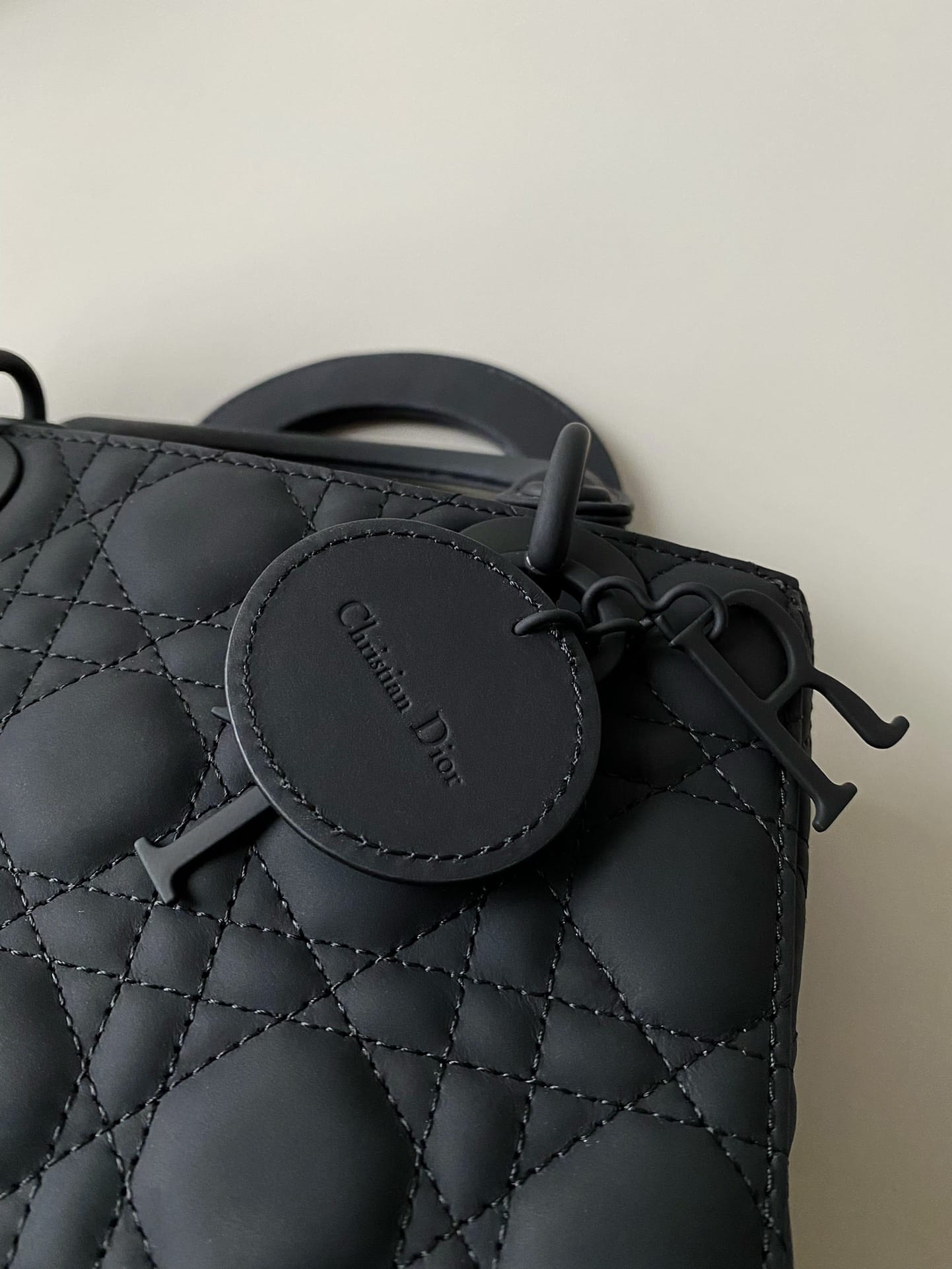 Dior Small Lady Dior Bag in Cannage Calfskin - Ultramatte Black