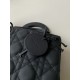 Dior Small Lady Dior Bag in Cannage Calfskin - Ultramatte Black