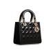 Dior Medium Lady Dior Bag in Patent Cannage Calfskin - Black