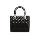 Dior Medium Lady Dior Bag in Patent Cannage Calfskin - Black