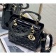 Dior Medium Lady Dior Bag in Patent Cannage Calfskin - Black