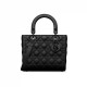 Dior Medium Lady Dior Bag in Cannage Calfskin - Ultramatte Black