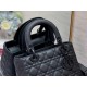 Dior Medium Lady Dior Bag in Cannage Calfskin - Ultramatte Black