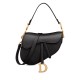 Dior Mini Saddle Bag with Strap in Grained Calfskin - Black