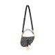 Dior Mini Saddle Bag with Strap in Oblique Jacquard - Blue Dior