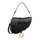 Dior Saddle Bag with Strap in Grained Calfskin - Black