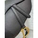 Dior Saddle Bag with Strap in Grained Calfskin - Black