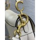 Dior Saddle Bag with Strap in Grained Calfskin - Lattte