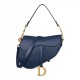 Dior Saddle Bag with Strap in Grained Calfskin - Deep Ocean Blue